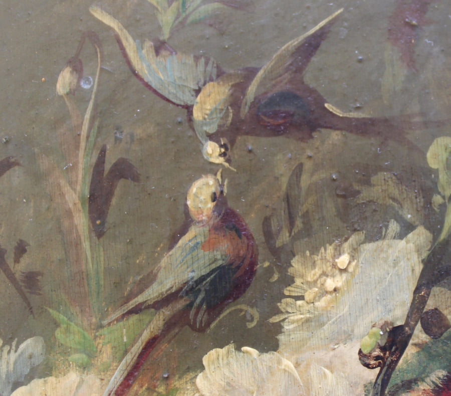 19th Century Oil Canvas Flowers still life for sale