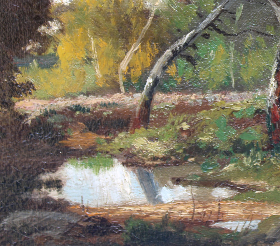 antique Barbizon French oil painting for sale