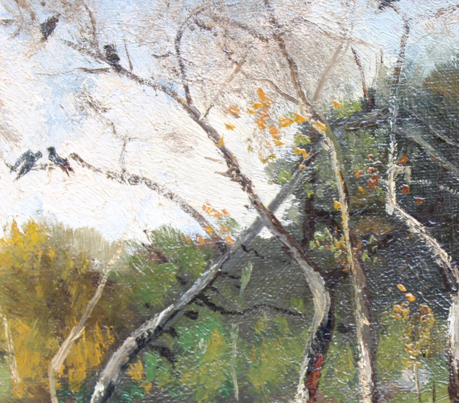 antique Barbizon French oil painting for sale
