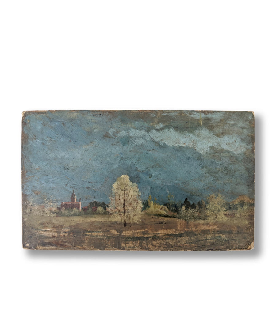 antique french small scale oil painting