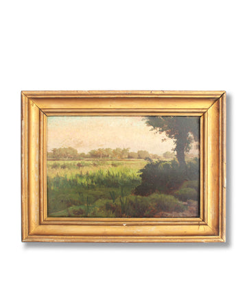 antique french oil painting landscape original