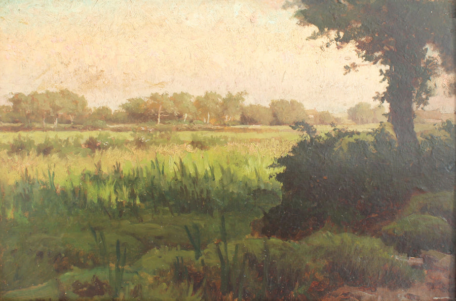 antique french oil painting landscape original