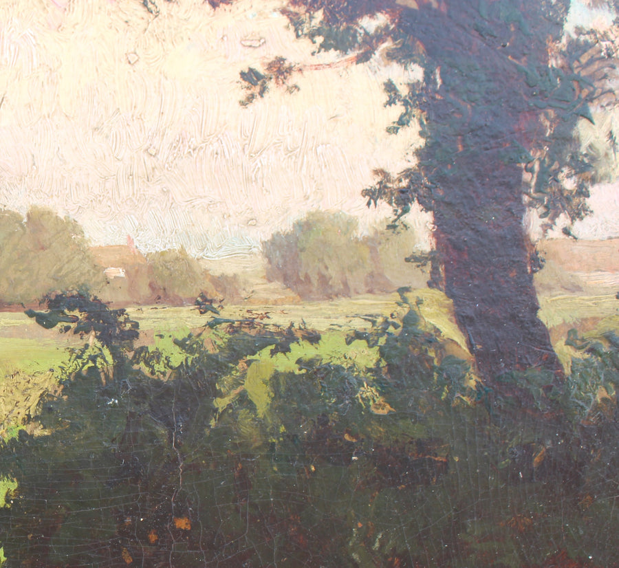 antique french oil painting landscape original
