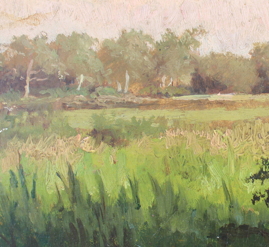 antique french oil painting landscape original
