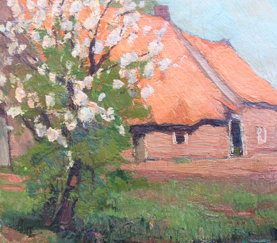 antique original french impressionist landscape