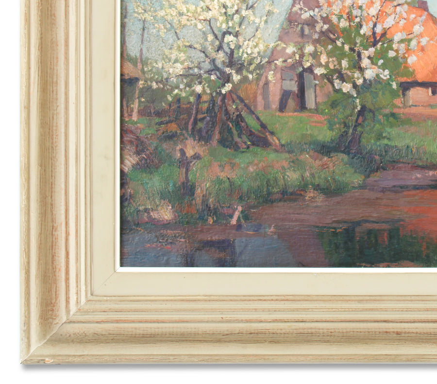 antique original french impressionist landscape