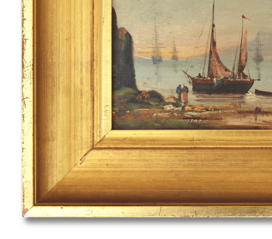 French Antique Marine Painting for sale 