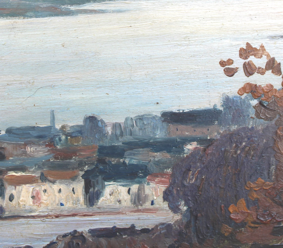 Antique Art of Landscape of Coastal Town for sale