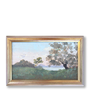 French Antique Painting Oil Landscape for sale 