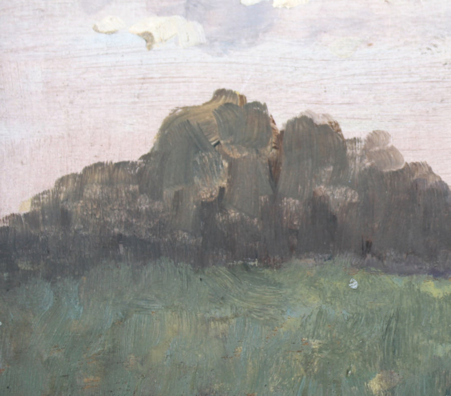 French Antique Painting Oil Landscape for sale 