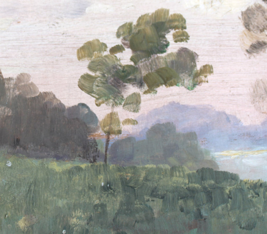 French Antique Painting Oil Landscape for sale 