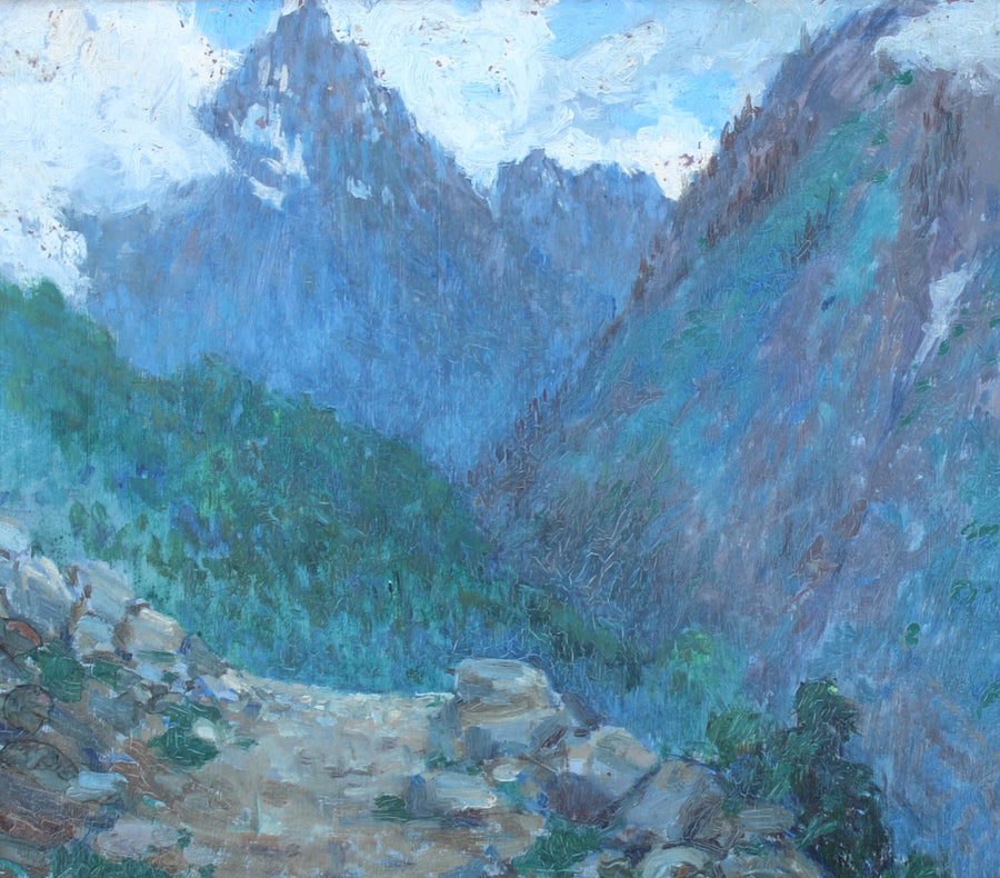 French Antique Post-Impressionist Mountain Landscape for sale