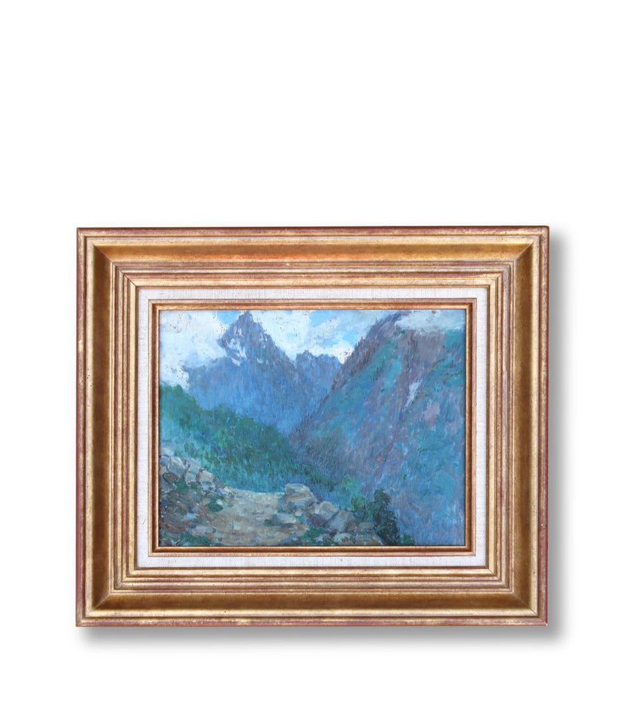 French Antique Post-Impressionist Mountain Landscape for sale