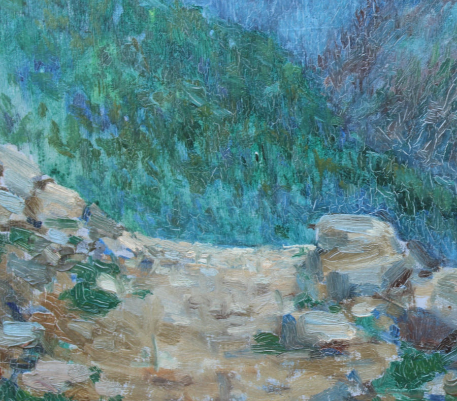 French Antique Post-Impressionist Mountain Landscape for sale