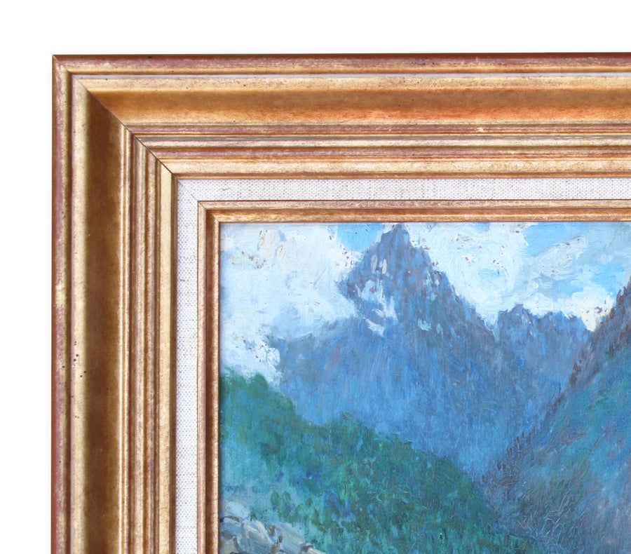 French Antique Post-Impressionist Mountain Landscape for sale