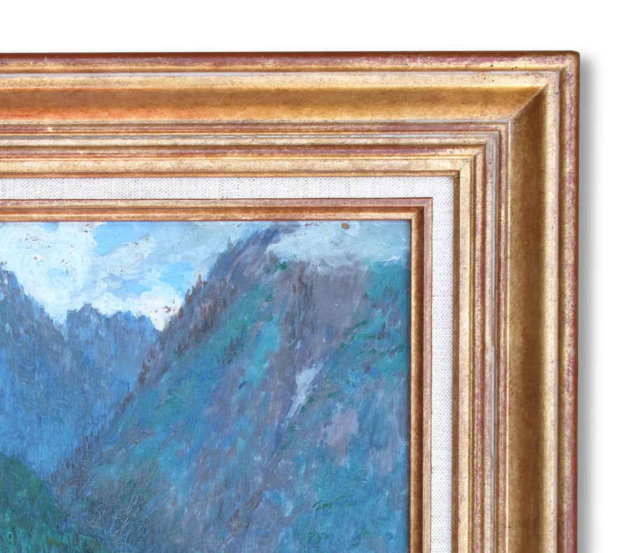 French Antique Post-Impressionist Mountain Landscape for sale