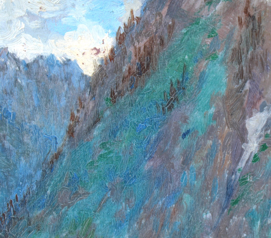 French Antique Post-Impressionist Mountain Landscape for sale