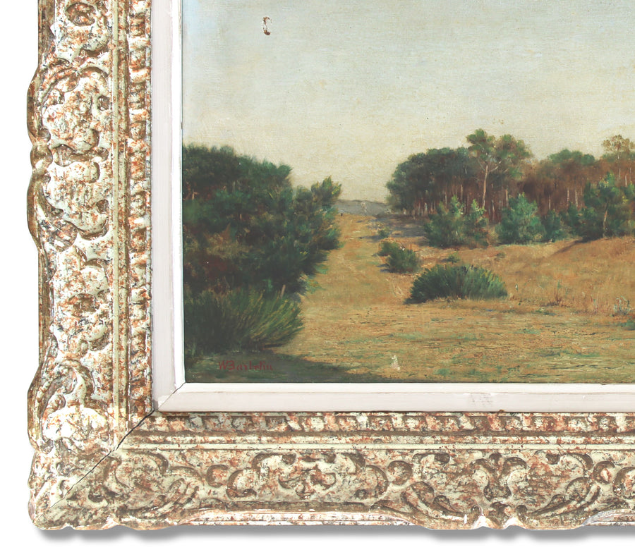 William Barbotin antique French oil painting