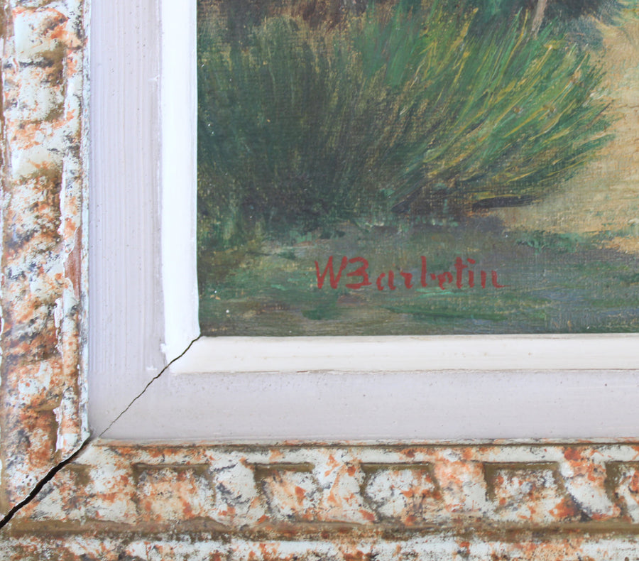 William Barbotin antique French oil painting