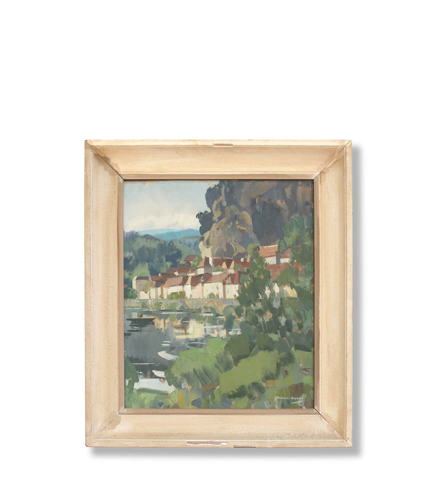 large antique landscape painting france