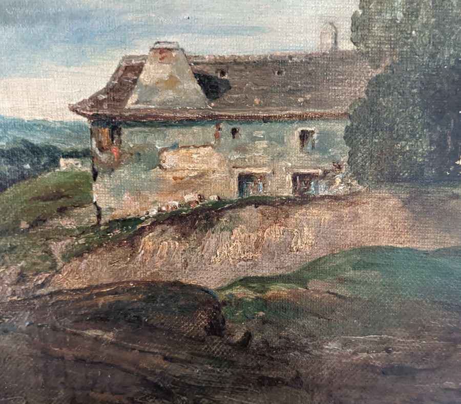 antique french landscape painting