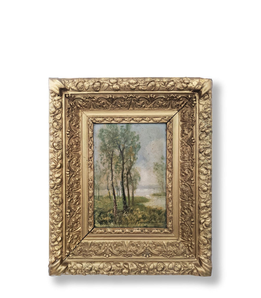 antique french barbizon painting for sale