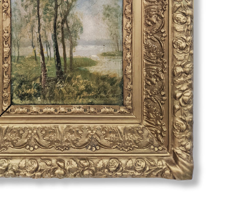 antique french barbizon painting for sale