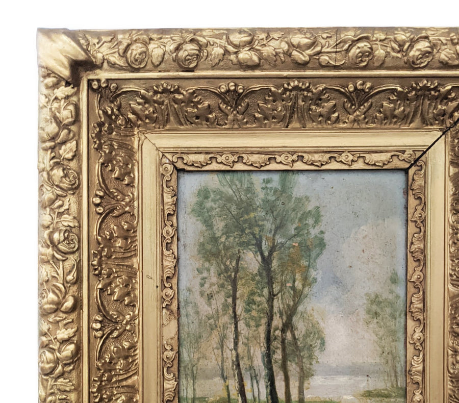 antique french barbizon painting for sale