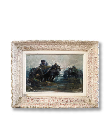 antique french landscape painting collectible