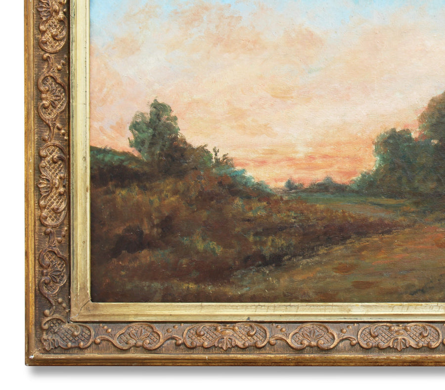 antique french oil painting original for sale 