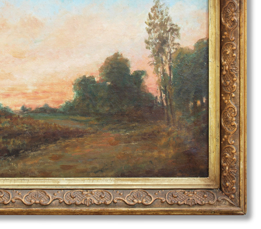 antique french oil painting original for sale 