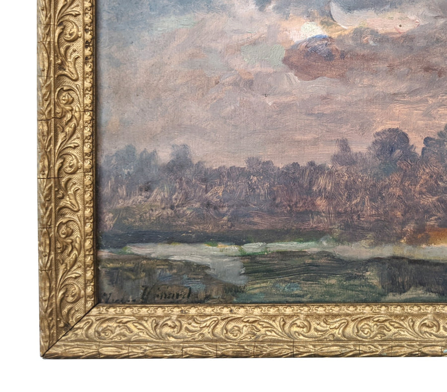 antique impressionist french landscape painting for sale