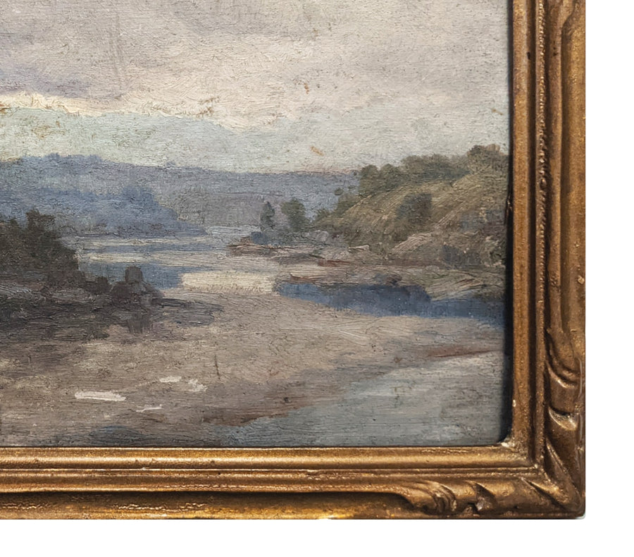 antique impressionist french oil painting landscape