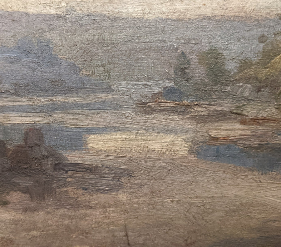 antique impressionist french oil painting landscape