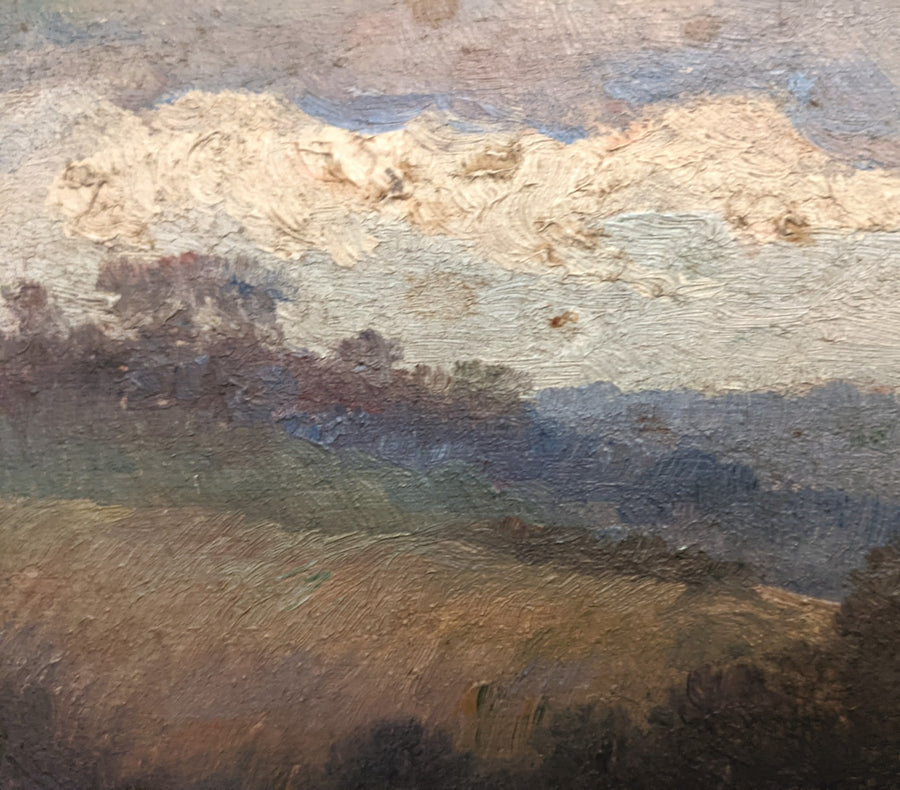 antique impressionist french oil painting landscape
