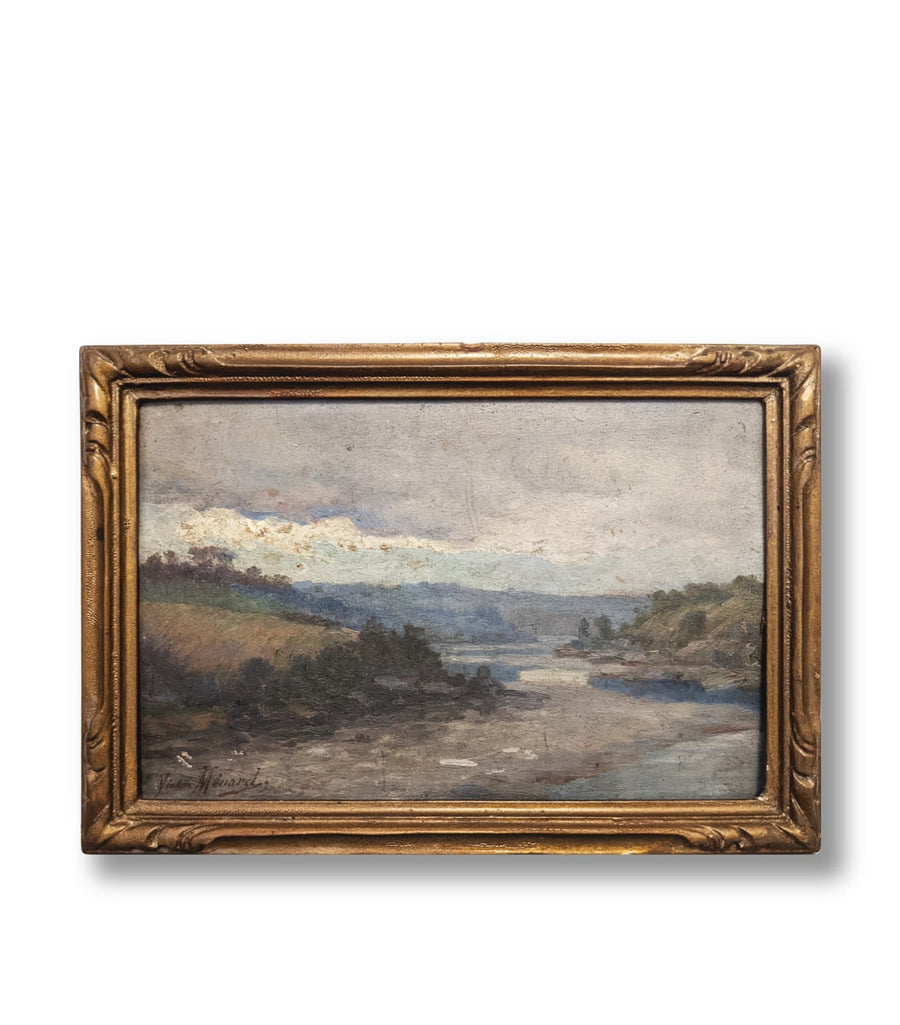 antique impressionist french oil painting landscape