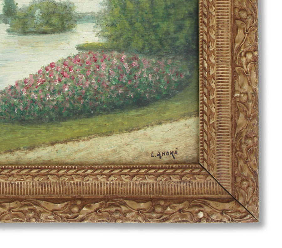 French Antique Oil Painting of Lac for sale