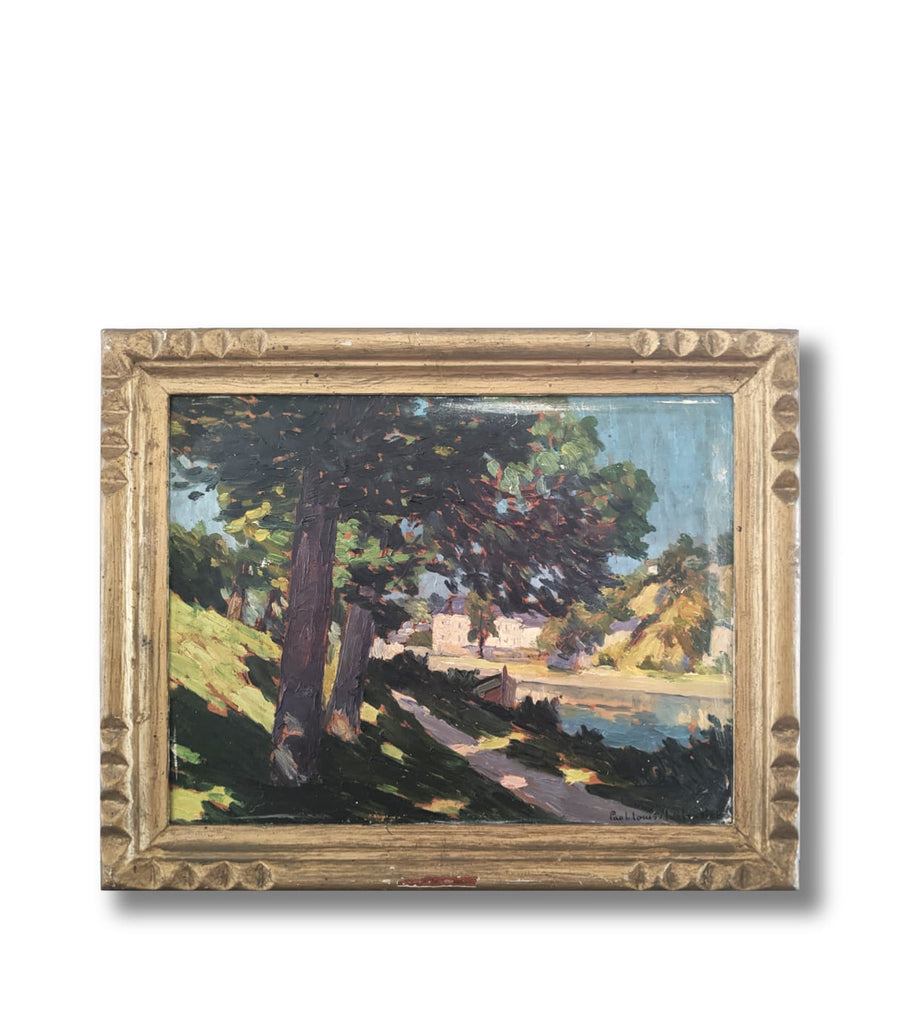 antique impressionist landscape painting