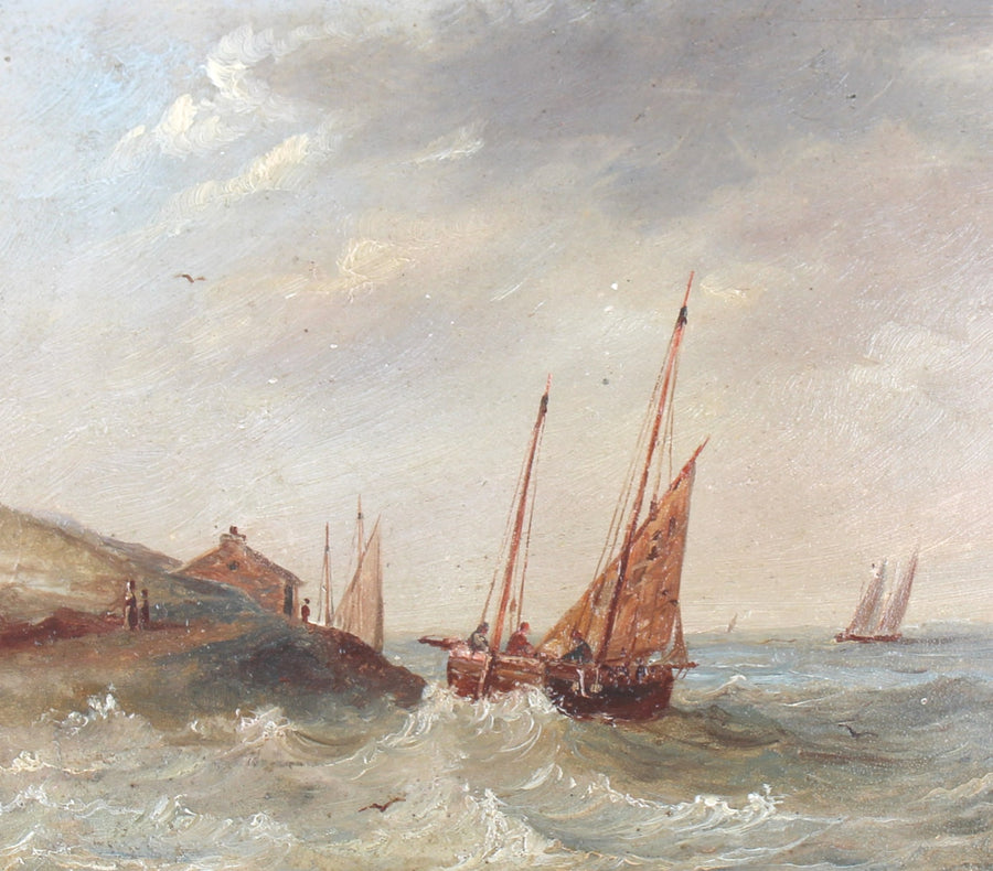 Antique French Painting of Maritime Voyage for sale