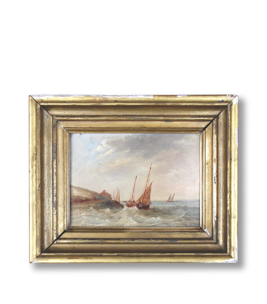 Antique French Painting of Maritime Voyage for sale