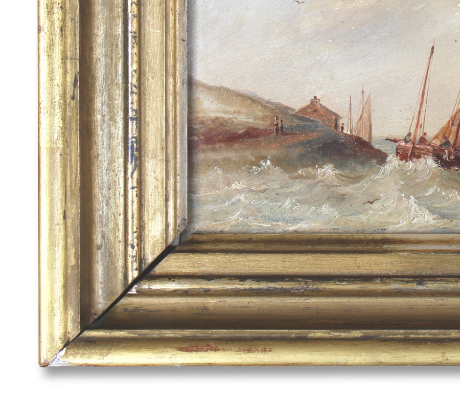 Antique French Painting of Maritime Voyage for sale