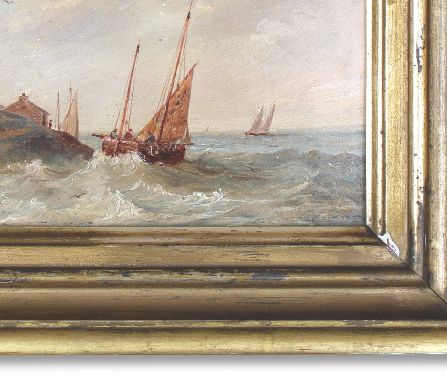 Antique French Painting of Maritime Voyage for sale