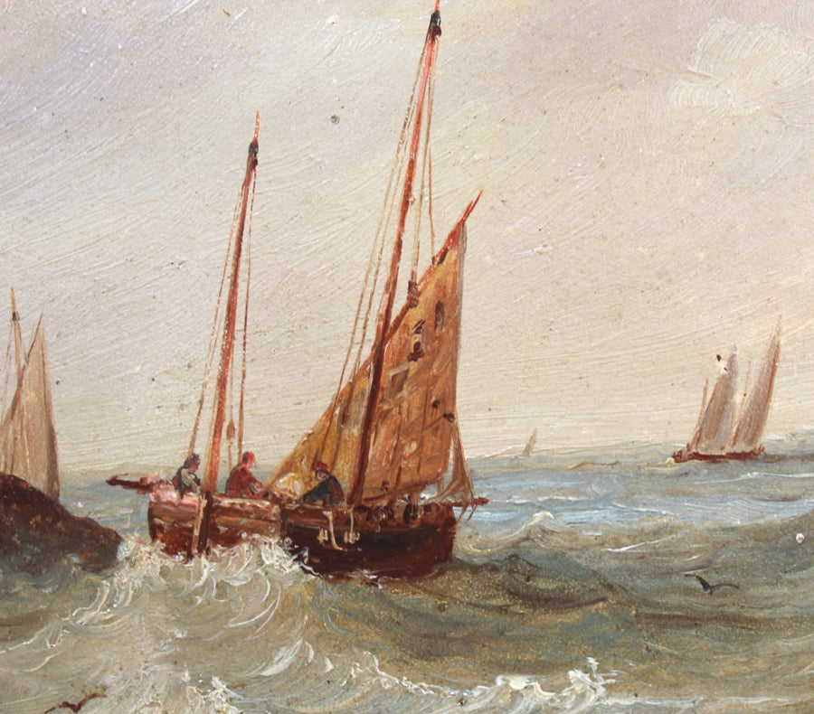 Antique French Painting of Maritime Voyage for sale