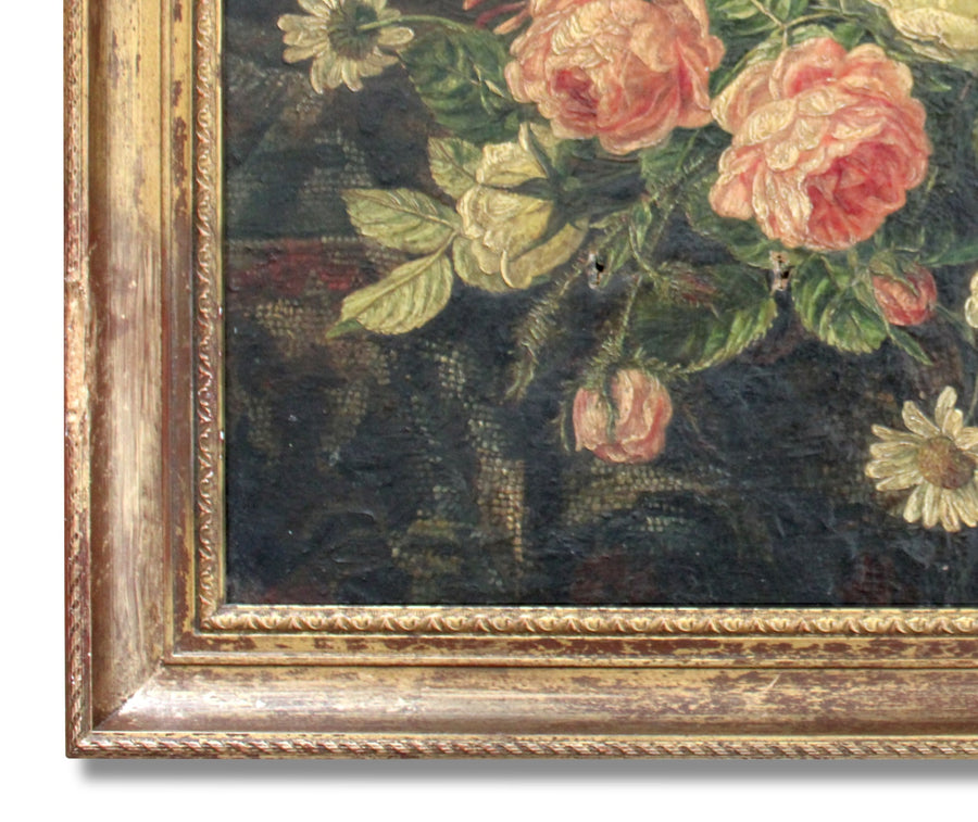 antique early 1800s still life painting signed for sale