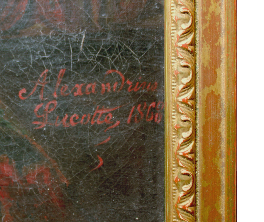 antique early 1800s still life painting signed for sale
