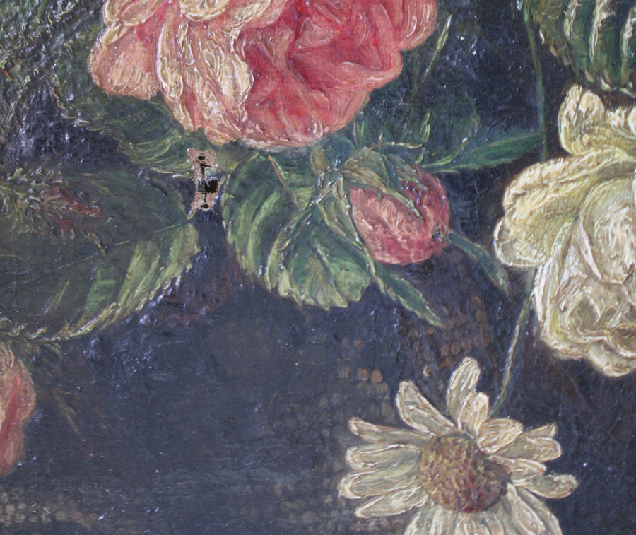 antique early 1800s still life painting signed for sale