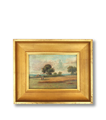 French Antique Painting of Wheat Field for sale