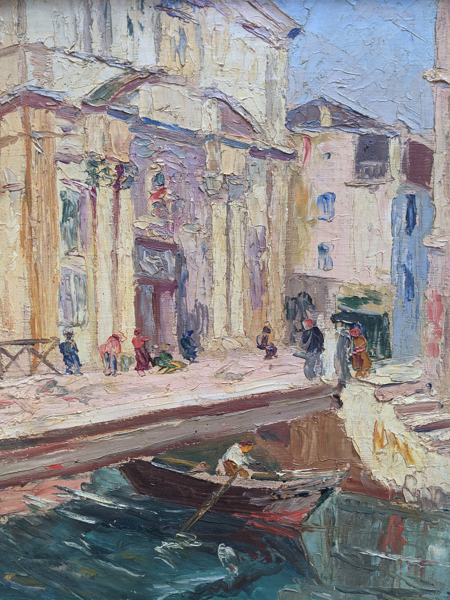 Boat at Steps - French Art Shop