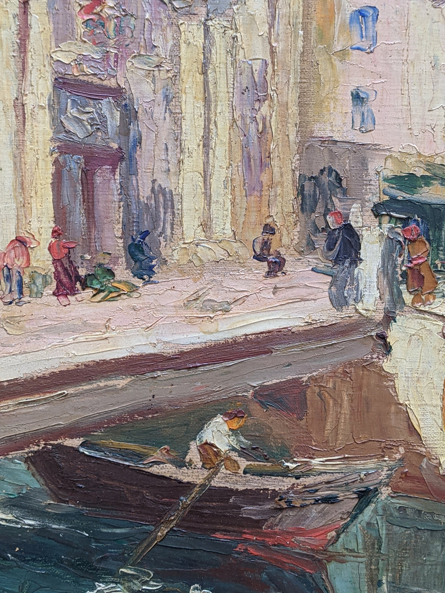 Boat at Steps - French Art Shop