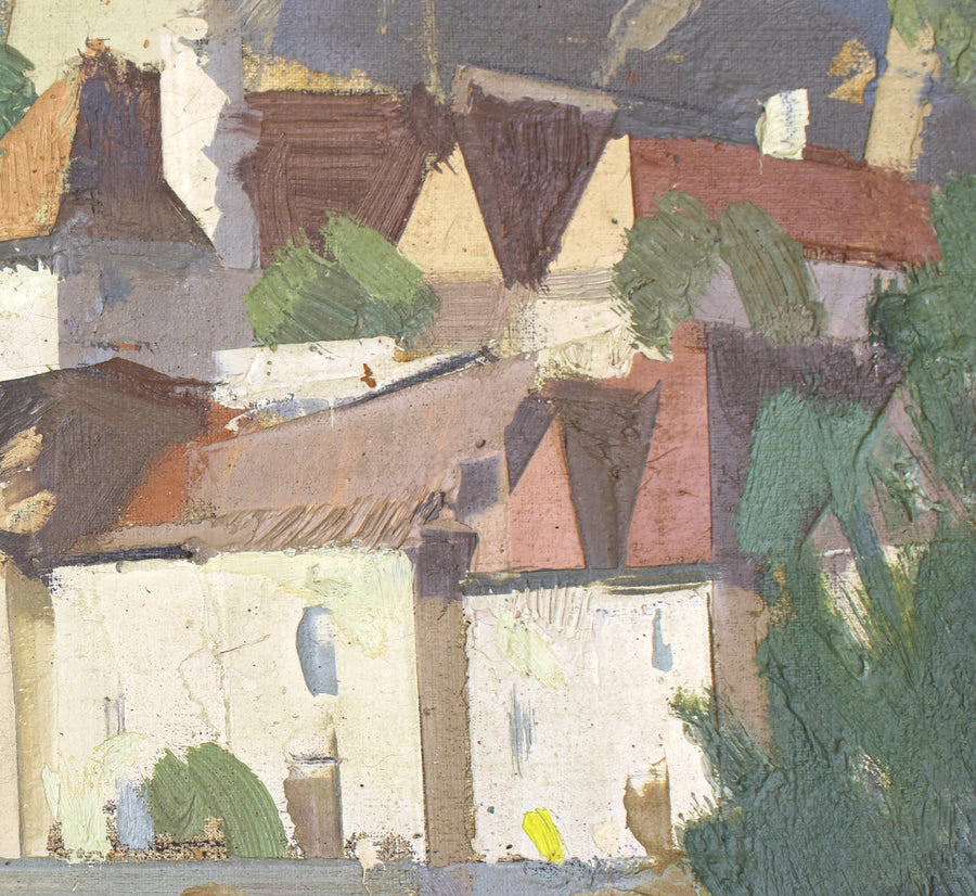 large antique landscape painting france